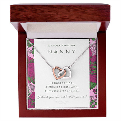 Nanny Appreciation Necklace Gift Nanny Thank You Gift Thank You Nanny Gift For Nanny Leaving A Truly Amazing Babysitter Gift Best Nanny Interlocking Hearts Necklace