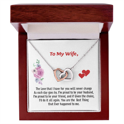 Gift For Wife - Interlocking Heart Necklace Interlocking Hearts Necklace