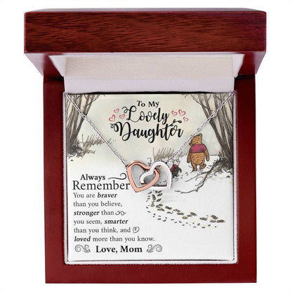 Lovely Daughter Winnie The Pooh Necklace Interlocking Hearts Necklace