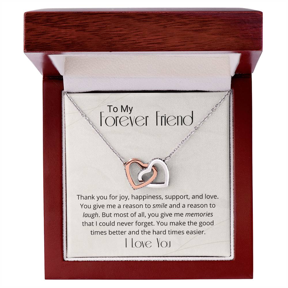 Thank You For You Happiness Necklace Interlocking Hearts Necklace