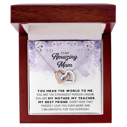 Mothers Day Necklace Gift For Mom From Daughter Mother Of Groom Gift From Son Presents For Mom Birthday Minimalistic Jewelry For Mom Interlocking Hearts Necklace