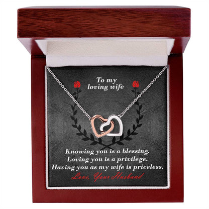 Priceless Wife Interlocked Hearts Necklace Interlocking Hearts Necklace