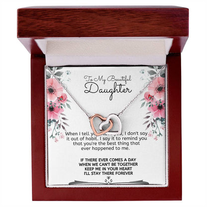 To My Daughter-Interlocking Hearts Necklace
