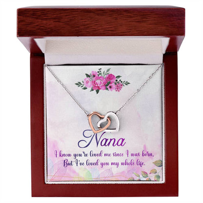Nana Interlocking Hearts Necklace Message Card