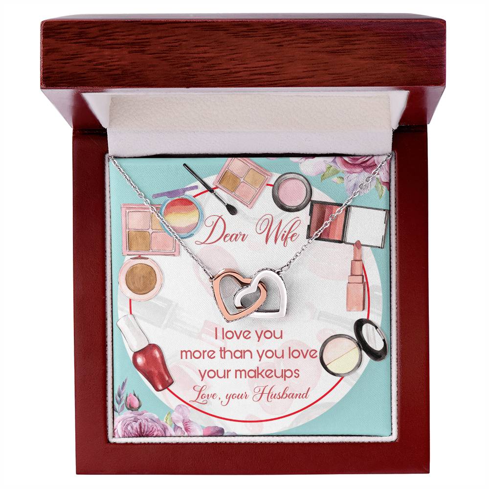 Dear Wife Interlocking Hearts Necklace Message Card