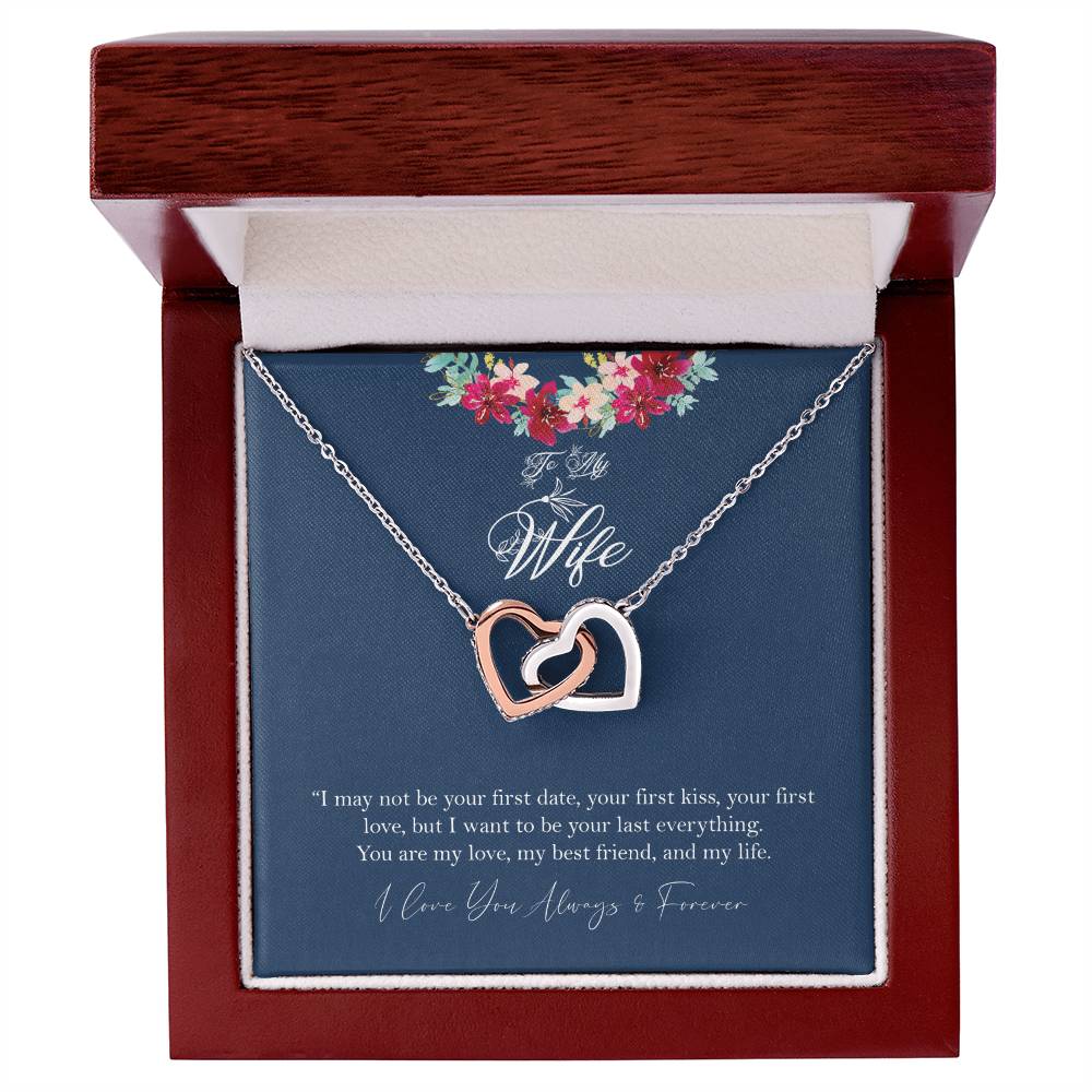 To My Wife - Non-Customizable Design #1 Interlocking Hearts Necklace