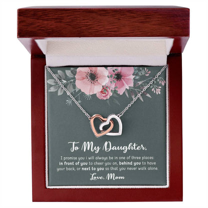 To My Daughter - I Promise You - Necklace Interlocking Hearts Necklace