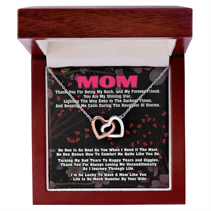 Gift For Mom- Interlocking Heart Necklace Interlocking Hearts Necklace