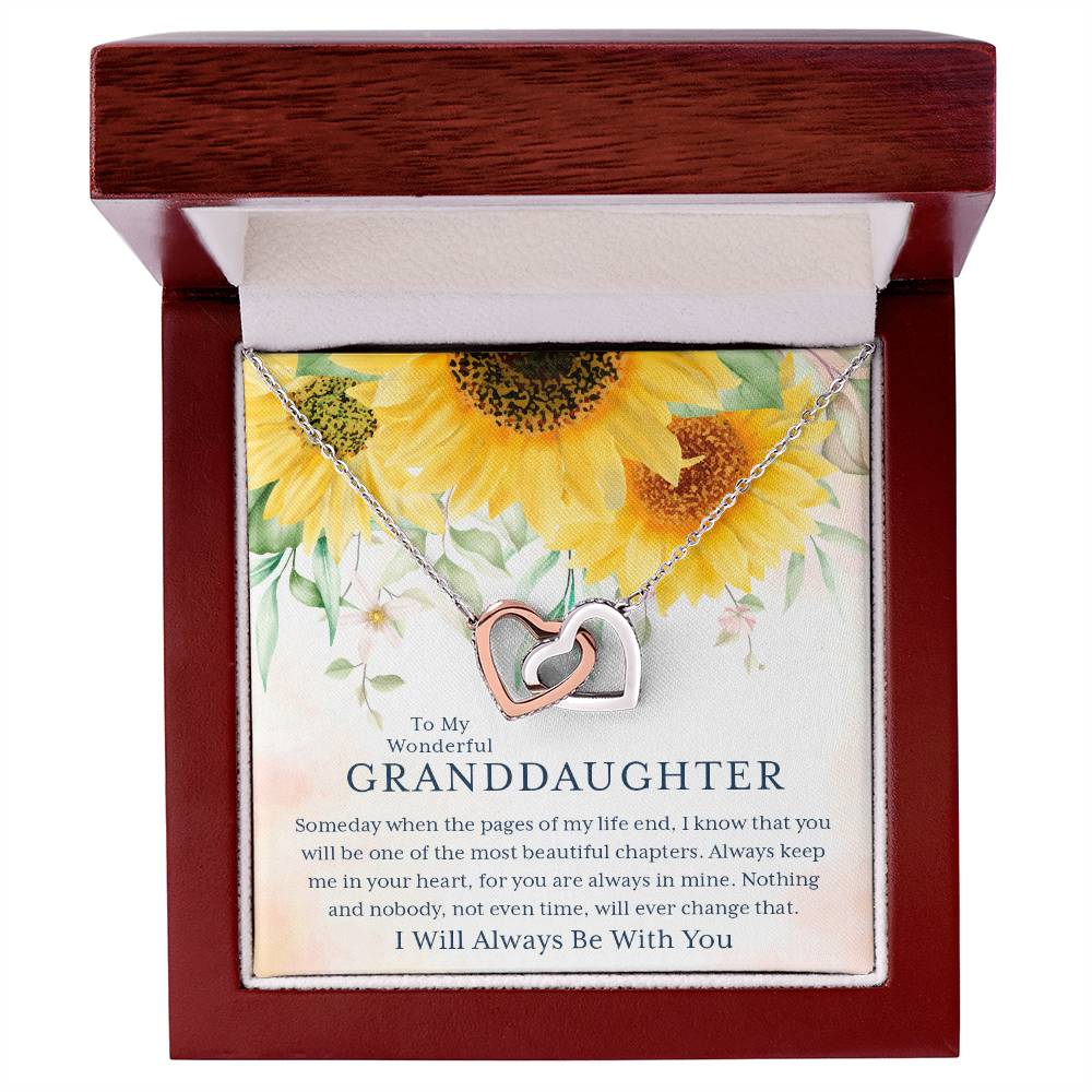 To My Wonderful Granddaughter – I Always Be With You – Necklace ?? Interlocking Hearts Necklace