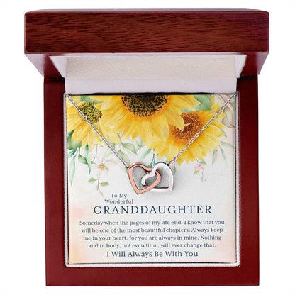 To My Wonderful Granddaughter – I Always Be With You – Necklace ?? Interlocking Hearts Necklace