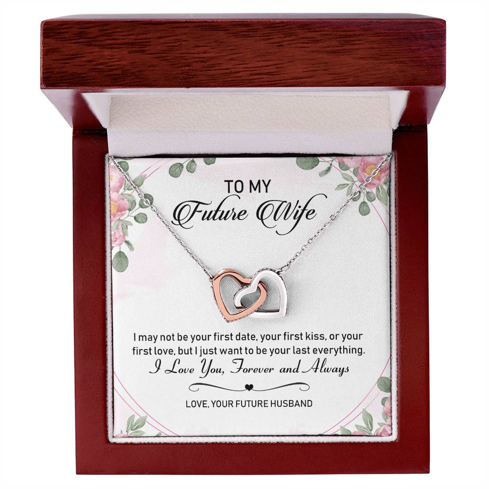 To My Future Wife Interlocking Hearts Necklace Message Card