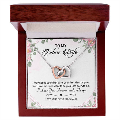 To My Future Wife Interlocking Hearts Necklace Message Card