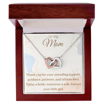 Thank You For Your Unending Support Interlocking Hearts Necklace