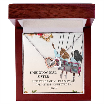 Unbiological Sister Interlocking Hearts Necklace Bff Jewelry Gift Soul Sister Sorority Sister Sister In Law Heart Necklace Gift Best Friends Gift