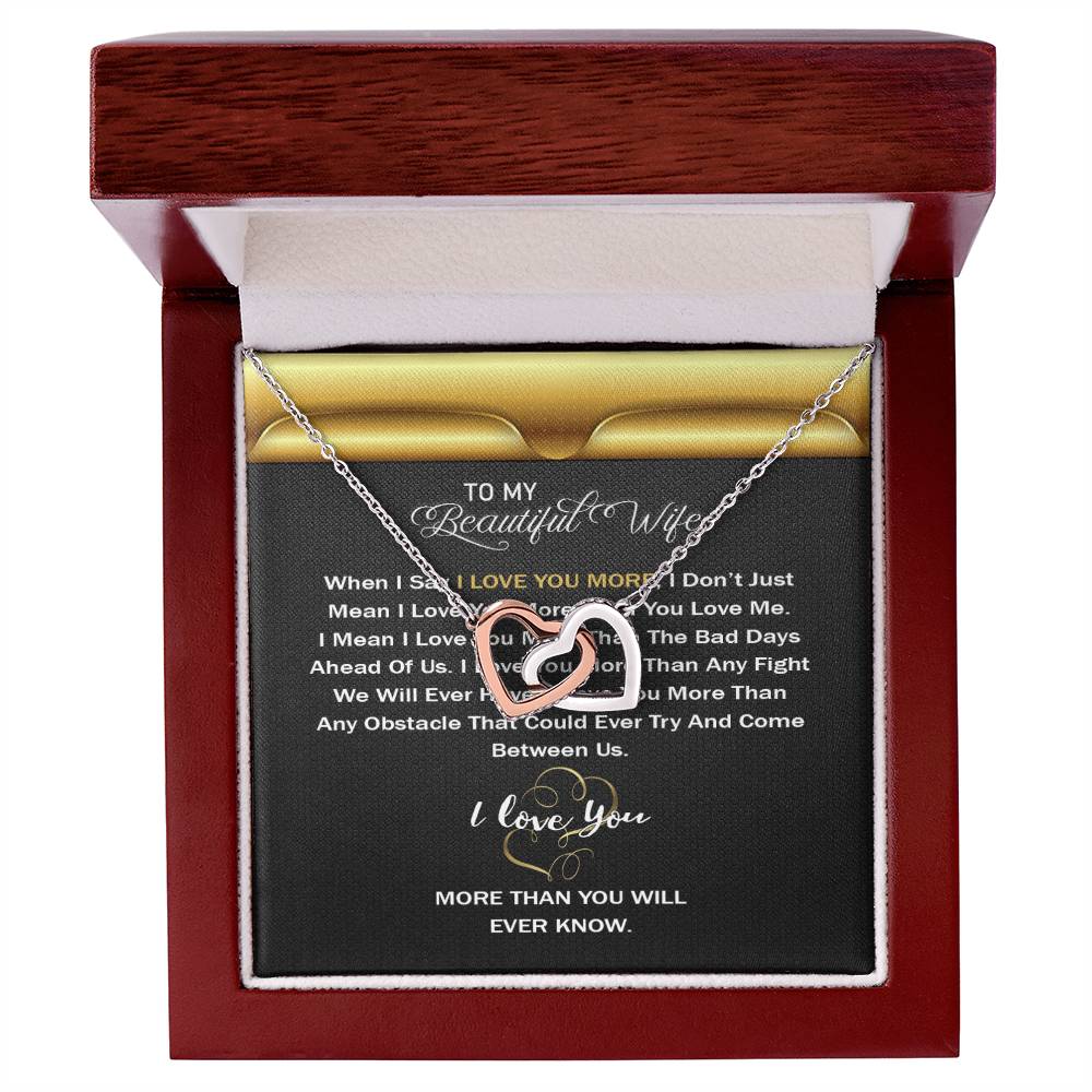 Interlocking Hearts Necklace For Wife