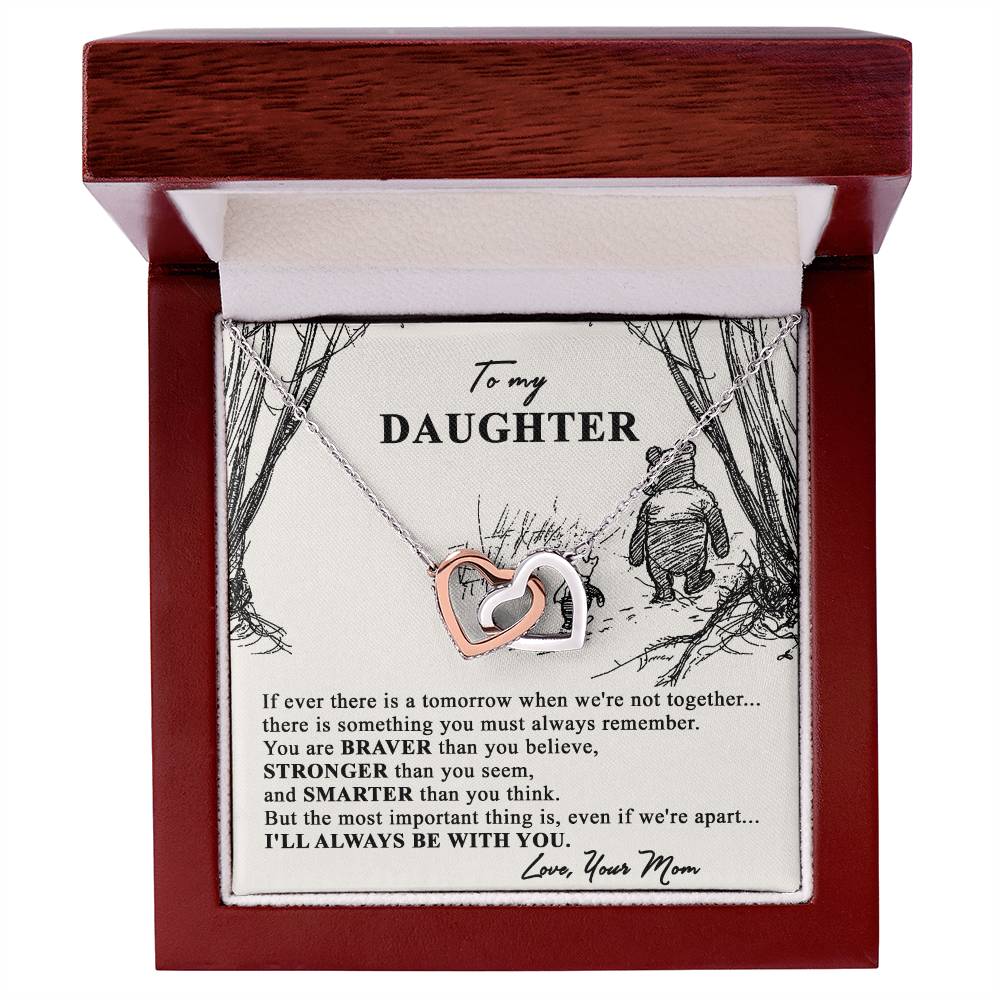 To My Daughter I Wish Yoto Face Challenges I Love You Love Your Mom Mother Day Gift For Daughter From Mom Necklessu The Strength Interlocking Hearts Necklace