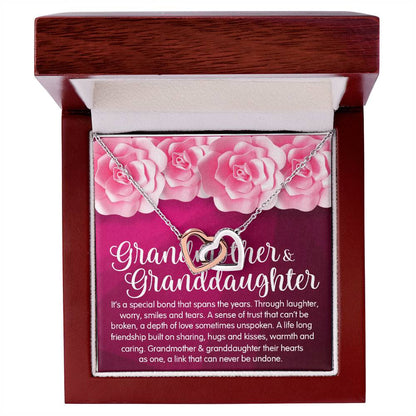 Granddaughter & Grandmother Love Interlocking Heart Necklace Interlocking Hearts Necklace