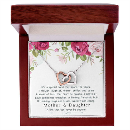 Mother Daughter Interlocking Hearts Necklace