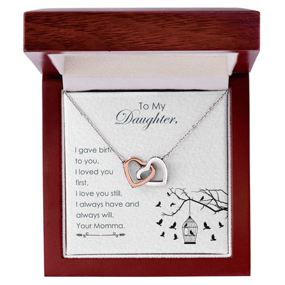 To My Daughter - Interlocking Hearts Necklace2
