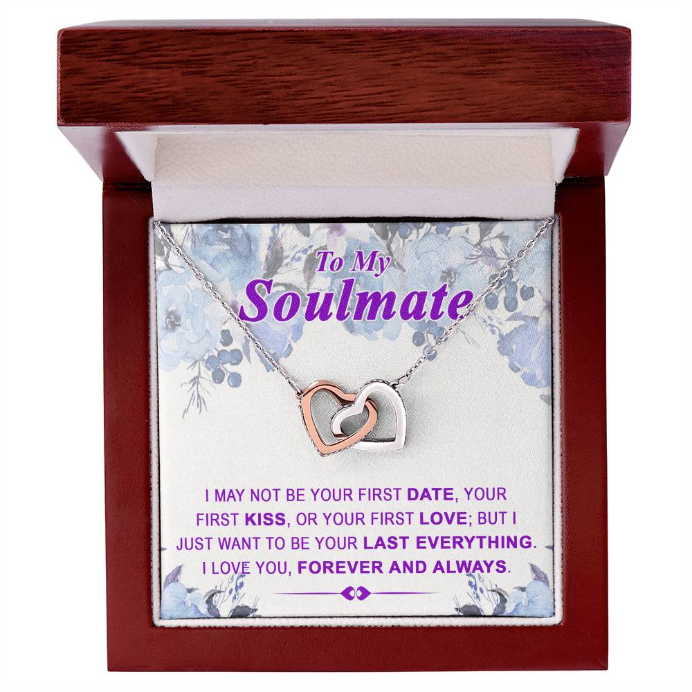To My Soulmate Last Everything - Interlocked Interlocking Hearts Necklace