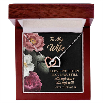 Perfect Valentine'S-Day Gift For Your Wife! Interlocking Hearts Necklace