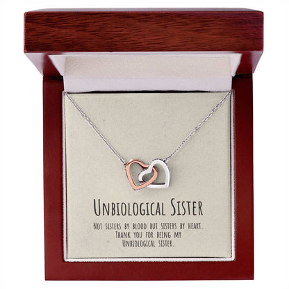 Unbiological Sister Necklace Soul Sister Big Little Sorority Sister In Law Necklace Step Sister Gift Tribe Necklace Best Friend Gift Bff Gift Interlocking Hearts Necklace