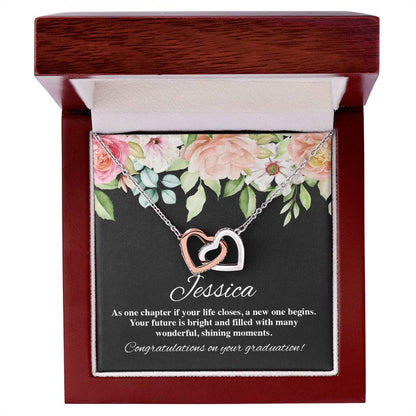 On Your Graduation Necklace Interlocking Hearts Necklace
