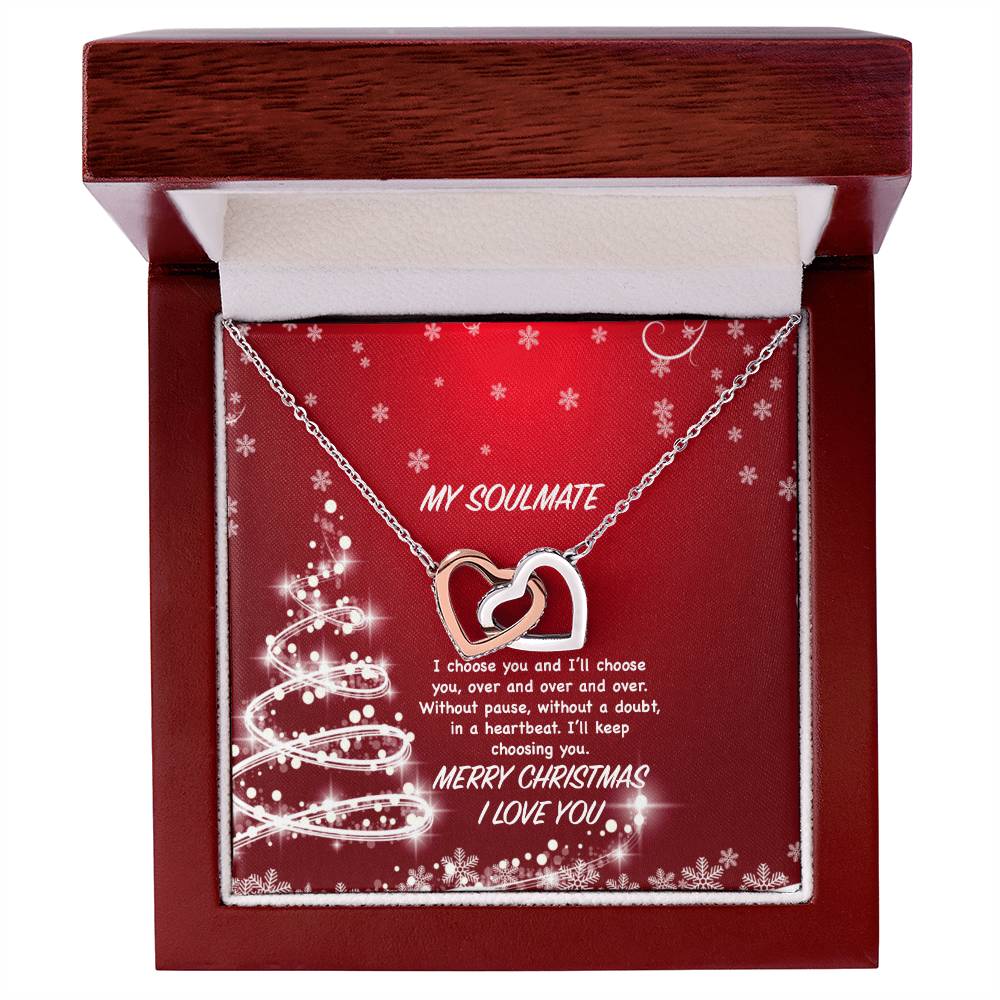 My Soulmate - I Choose You And I'Ll Keep Choosing You Interlocking Hearts Necklace