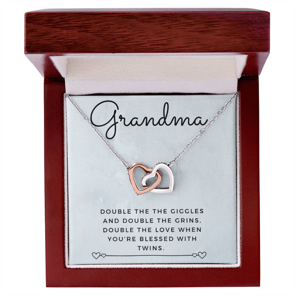 Twin Grandma Necklace Interlocking Hearts Necklace