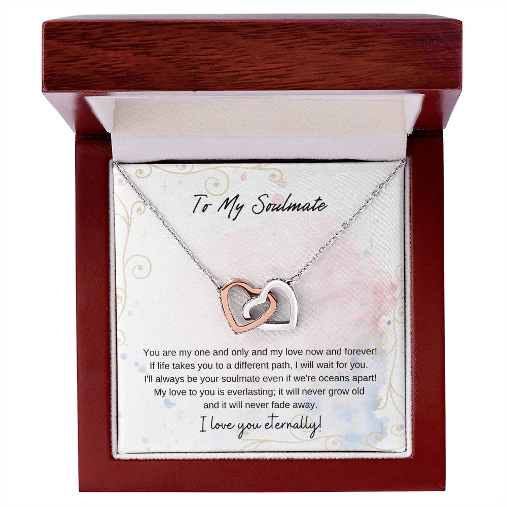 To My Soulmate Interlocking Hearts Necklace
