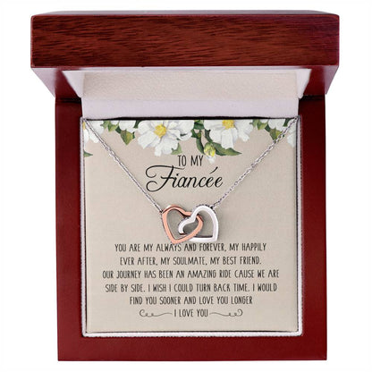 To My Fiancée Interlocking Hearts Necklace Message Card