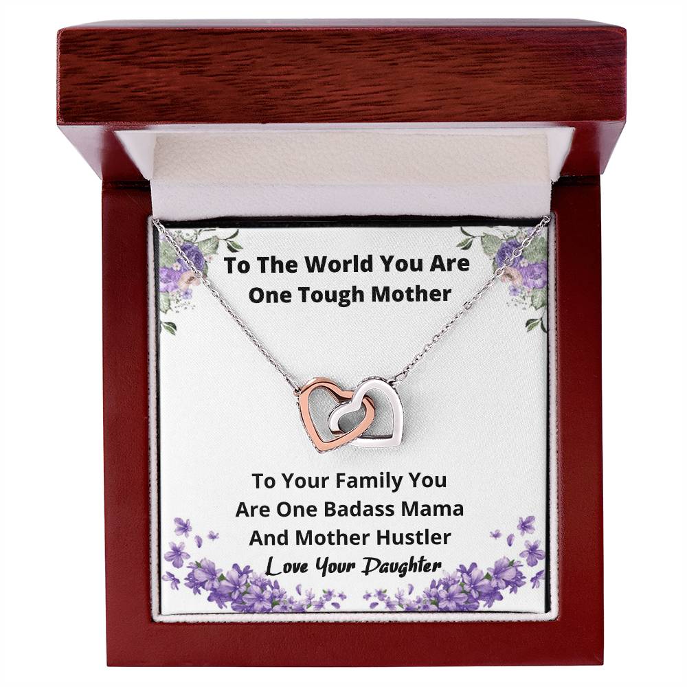 Necklace From Daughter Mother Hustler Gift For Mom Jewelry For Mothers Day Birthday Gift Idea Present For Mom Interlocking Hearts Necklace