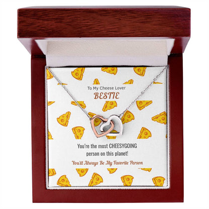 Necklace Gift For Cheese Lover Bestie Cheesy Gift Cheesy Card Cheese Hamper Cheese Lover Gift Birthday Gift For Bestie Interlocking Hearts Necklace
