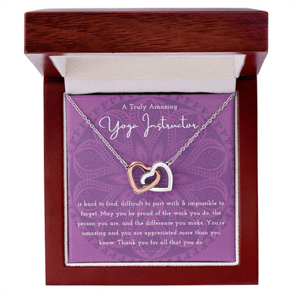 Gift For Yoga Instructor Yoga Instructor Appreciation Gift A Truly Amazing Yoga Instructor Gift Interlocking Hearts Necklace