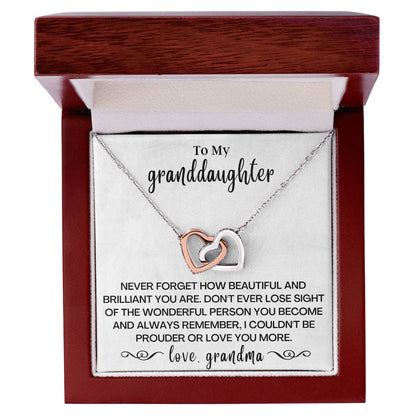 Never Forget How Beautiful - Interlocking Hearts Necklace - Gd09