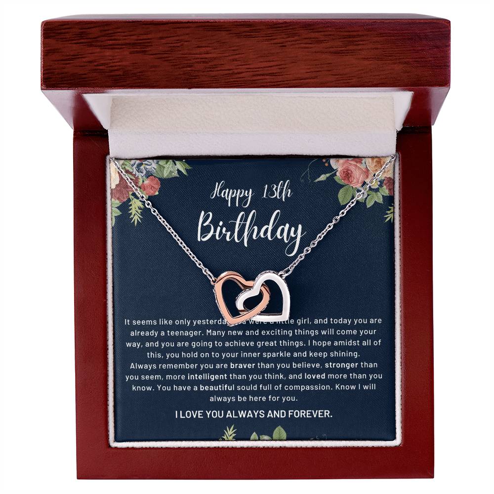 Happy 13Th Birthday Already Teenager Interlocked Hearts Necklace Interlocking Hearts Necklace