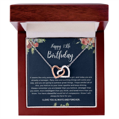 Happy 13Th Birthday Already Teenager Interlocked Hearts Necklace Interlocking Hearts Necklace
