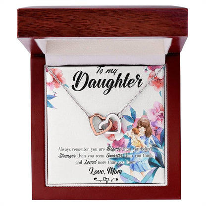Necklace For Daughtergranddaughter Forever Love Necklace To My Daughter Necklaces From Mom Mother Dad Personalized To My Daughter Interlocking Hearts Necklace