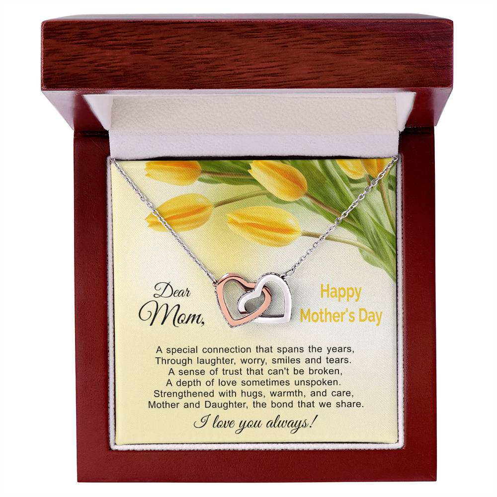 The Bond That We Share - Mother And Daughter Linked Hearts Necklace Interlocking Hearts Necklace