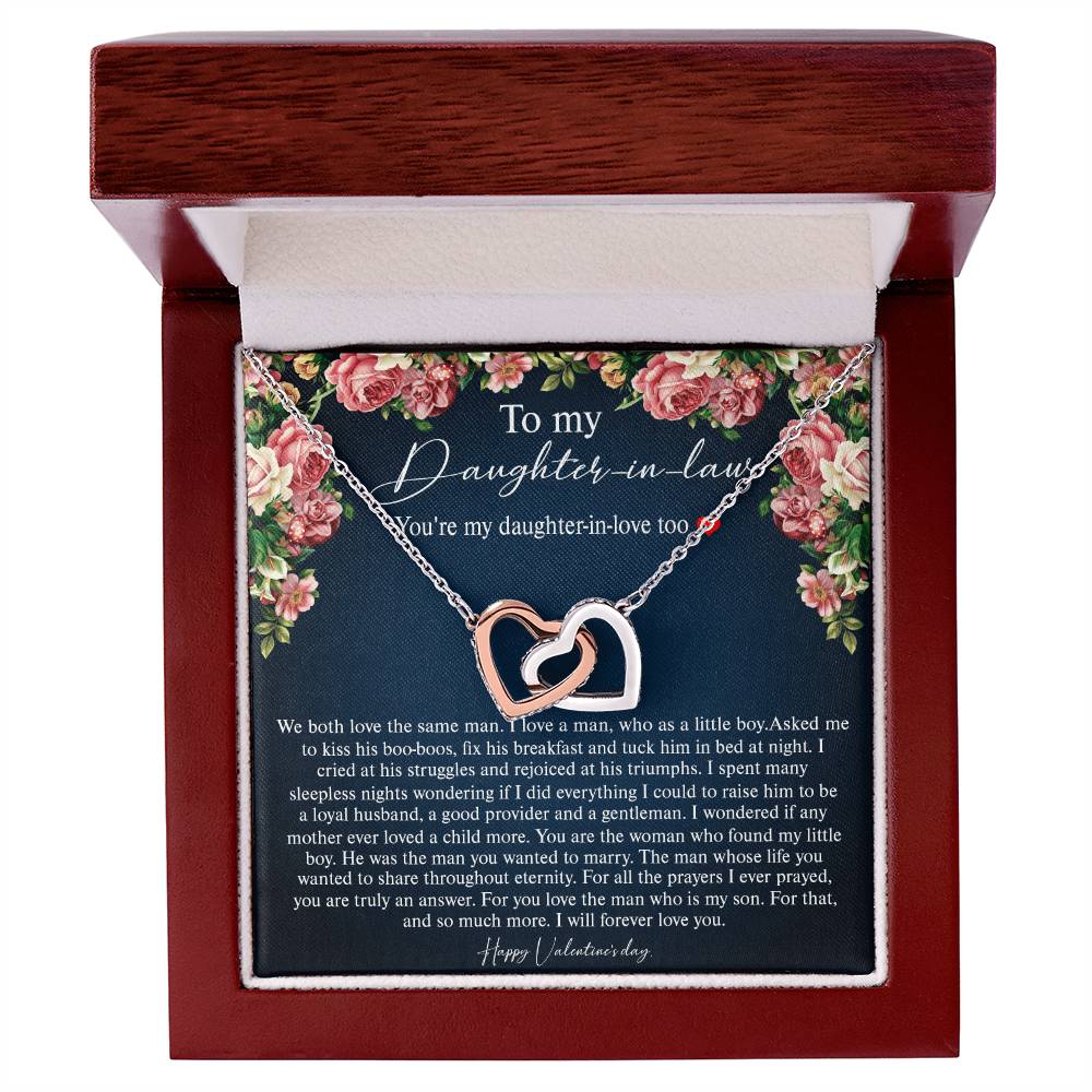 Mother-In-Law To Daughter-In-Law We Both Love The Same Man Interlocking Hearts Necklace