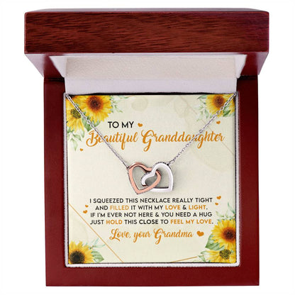 Feel My Love - Best Gift For Granddaughter Interlocking Hearts Necklace