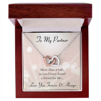 To My Partner Forever Love Interlocking Hearts Necklace