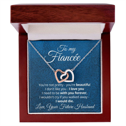 Linked Hearts Necklace Gift For Fiancee Interlocking Hearts Necklace
