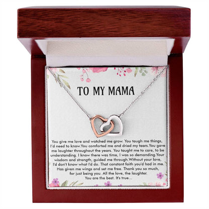 To My Mama - Christmas Gift Interlocking Hearts Necklace