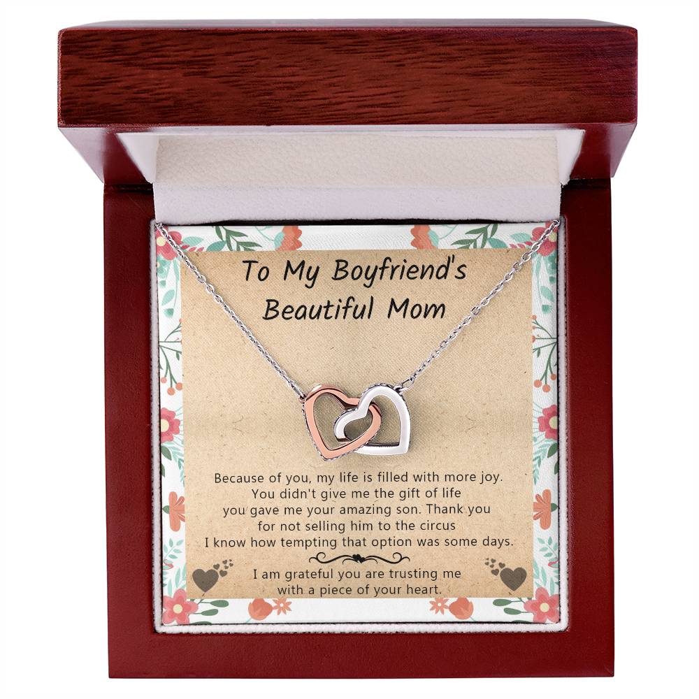 Gift For Boyfriend'S Mom - My Life Is Filled With More Joy - Interlocking Interlocking Hearts Necklace