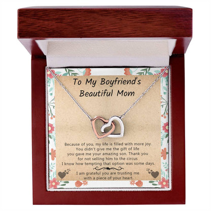 Gift For Boyfriend'S Mom - My Life Is Filled With More Joy - Interlocking Interlocking Hearts Necklace