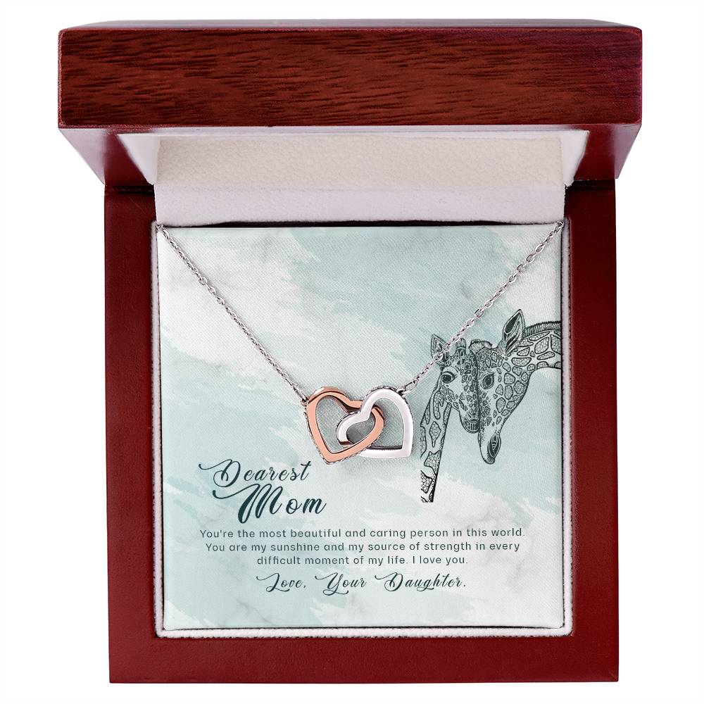Dearest Mom- You'Re The Most Beautiful Interlocking Hearts Necklace