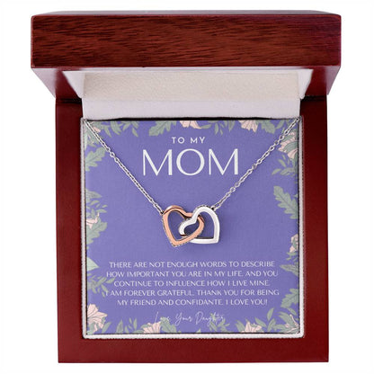 To My Mom Necklace Mom Gift Mother’S Day Gift Birthday Gift For Mom Gift From Daughter For Mom Necklace For Mom Gift For Mom Interlocking Hearts Necklace