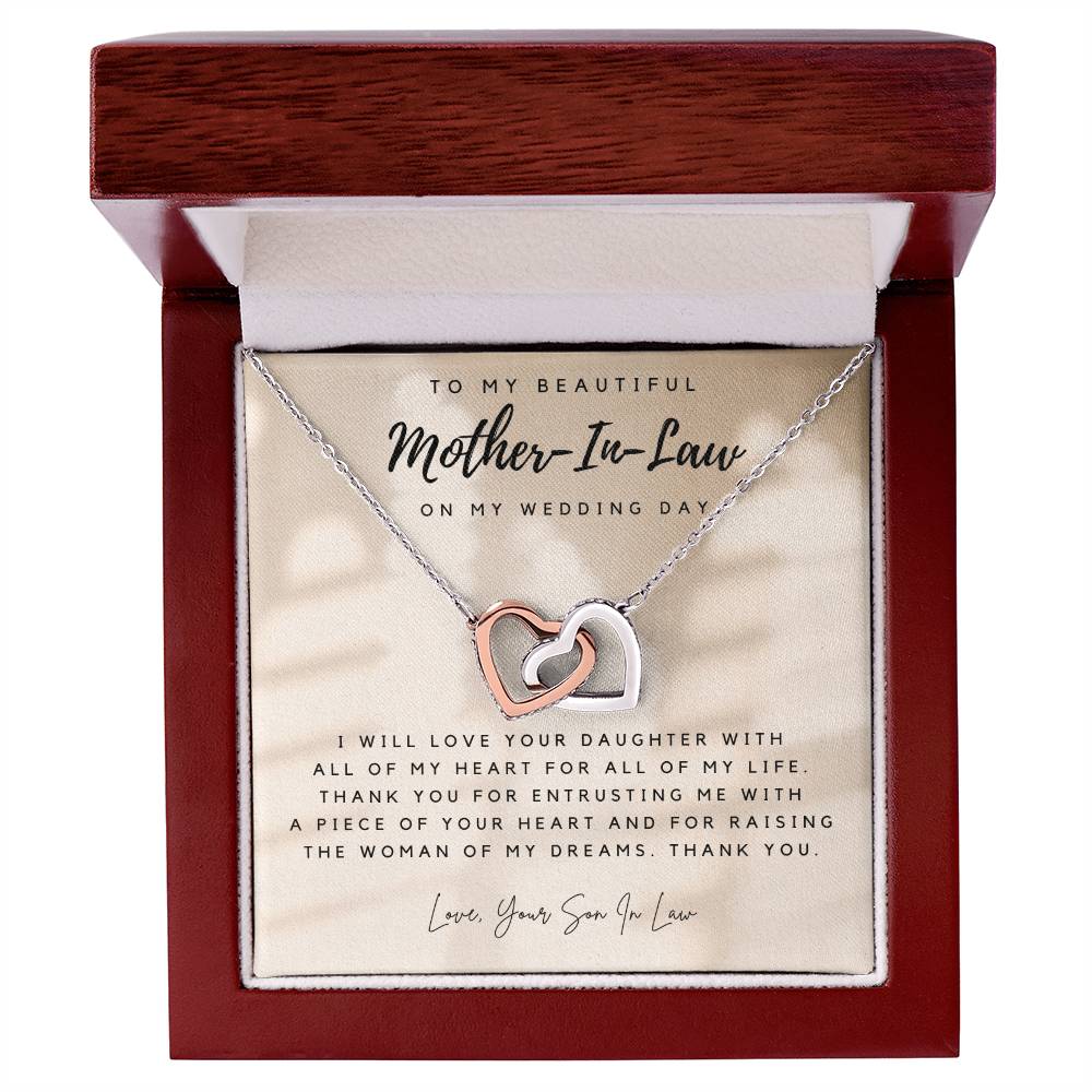 Mother Of The Bride Gift From Groom Mother In Law Gift On Wedding Day From Groom Gifts For Mother Of The Bride Future Mother-In-Law Interlocking Hearts Necklace