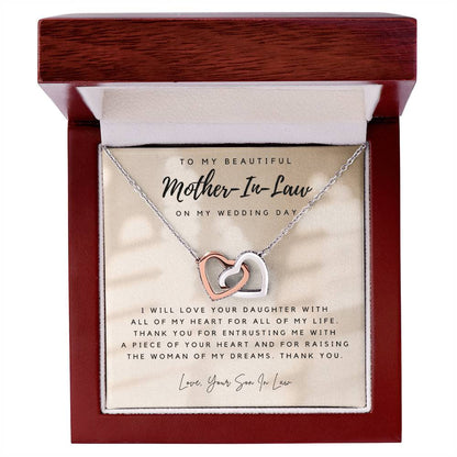 Mother Of The Bride Gift From Groom Mother In Law Gift On Wedding Day From Groom Gifts For Mother Of The Bride Future Mother-In-Law Interlocking Hearts Necklace